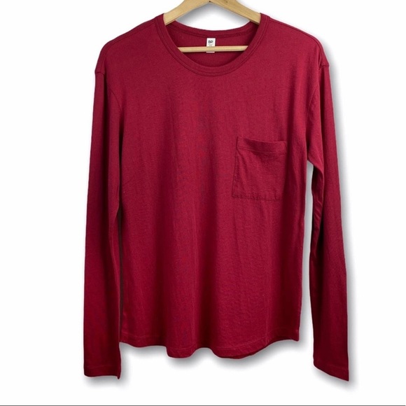 BP. Red Rumba Long Sleeve Crewneck with front Pocket Tee, Size XS, NWT - Picture 7 of 10